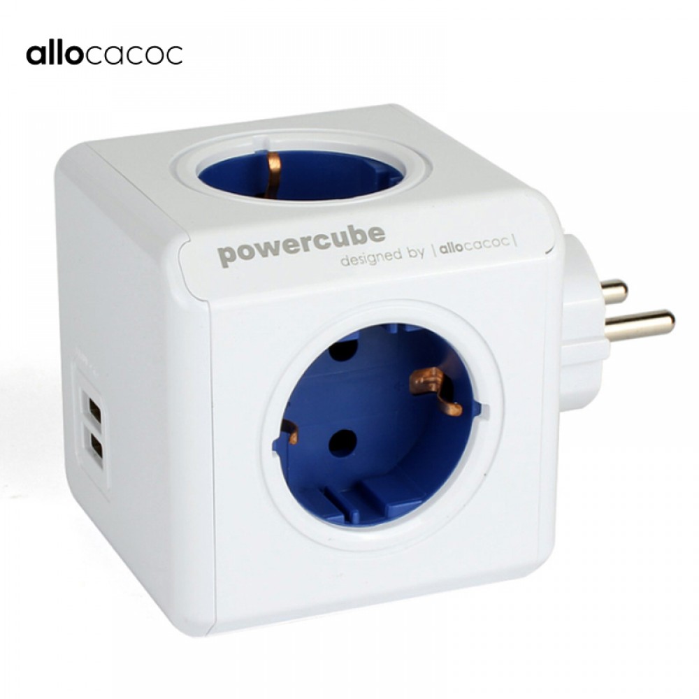 Allocacoc smart home use plug powercube electric USB outlet EU plug power strip multi extension socket adapter travel adapter