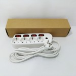 4.8mm 2.5M Korea European Euro adapter Power Strip 4.8mm Power Plug EU Plug 4 hole 16A EU/FC Extension Socket Surge Protection