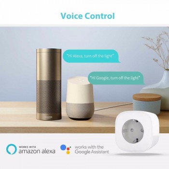 TANGGOOD WiFi Smart Plug Socket Optional Energy Monitor Work with Alexa amp; Google Assistant App Remote Control for Smart Home
