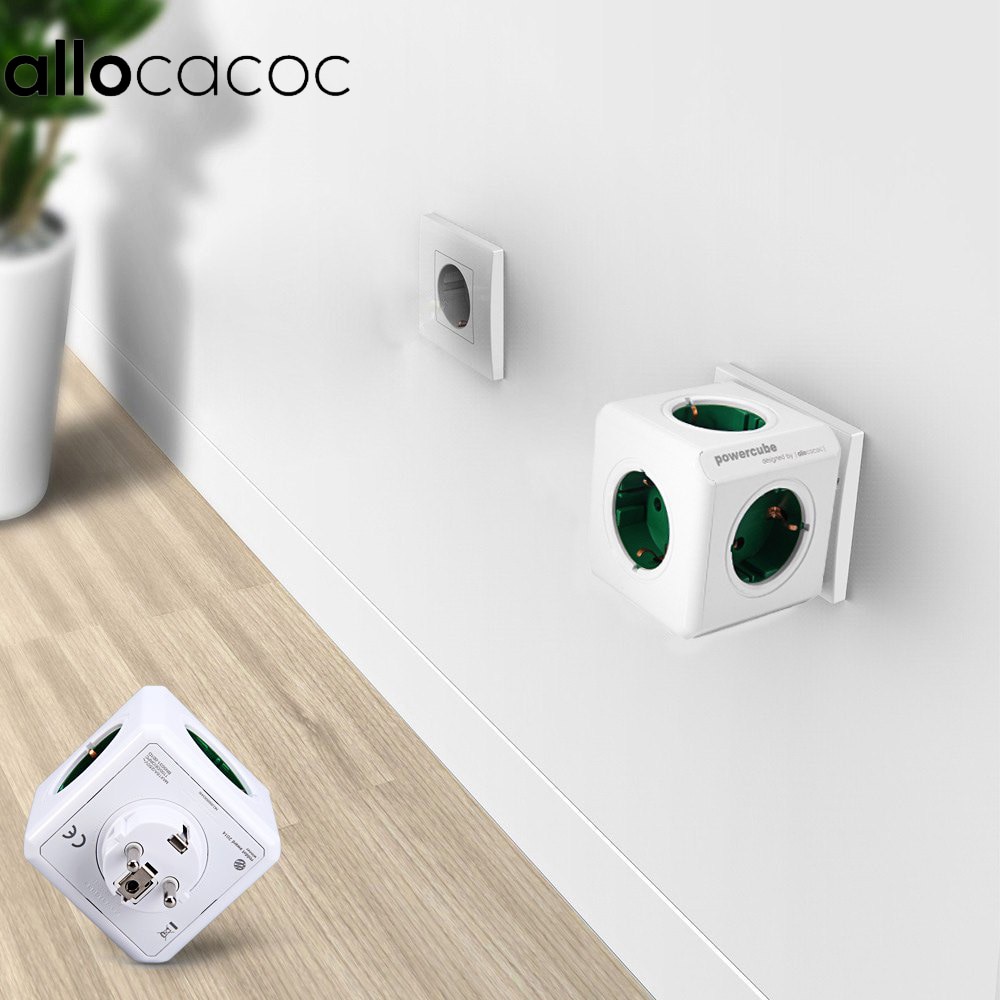 Allocacoc Powercube Socket 5 Outlets Adapter Power Strip EU Plug Smart Home 250V 16A 3680W