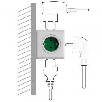 Allocacoc Powercube Socket 5 Outlets Adapter Power Strip EU Plug Smart Home 250V 16A 3680W