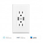 Wifi USB Power Strip Smart US Plug Overload Switch Surge Protector 2 Outlet 2 Port USB Charger 5V/2.4A  Wifi Socket