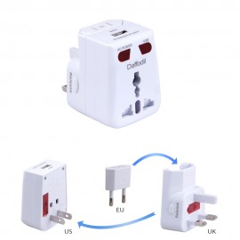 Daffodil WAP150 Universal International Travel Power Adapter and USB Charger Adapter with EU+US+UK Converter Plug