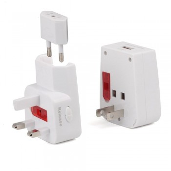 Daffodil WAP150 Universal International Travel Power Adapter and USB Charger Adapter with EU+US+UK Converter Plug