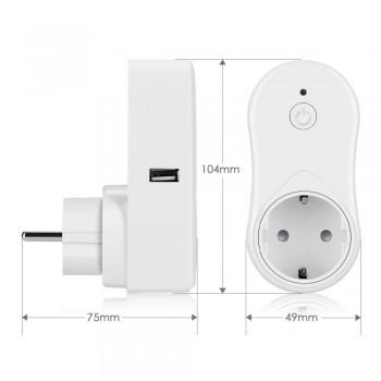 Wifi Smart EU Plug Smart Switch Socket Timing Function with 2A usb charger Voice Control Compatible Alexa Echo Google Assistant