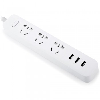 Xiaomi 3 Smart Adaptation 250V 10A Power Strip with 3 Standard Sockets 3 USB Ports Smart Socket Plug for Phone PC Xiaomi Socket