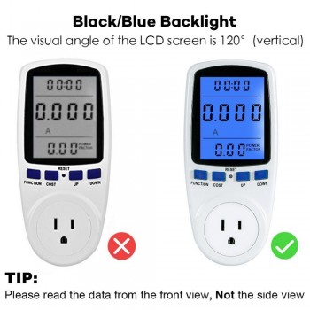 US/UK Plug Energy Meter Voltage Wattage Current Monitor Watt Checker Saving Power Electricity Socket Analyzer Blue Backlight