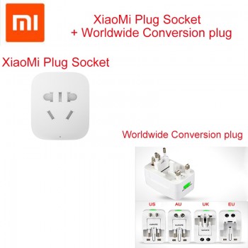 Worldwide Conversion plug +Original Xiaomi Smart Socket Plug WiFi Wireless Remote Socket Adaptor Power on and off with phone