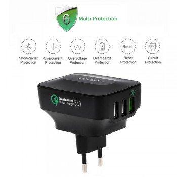 Hyleton Universal USB Phone Charger 3.0 usb EU US Plug Travel Wall Fast Charger Adapter Mobile Phone Chargers for xiaomi oneplus