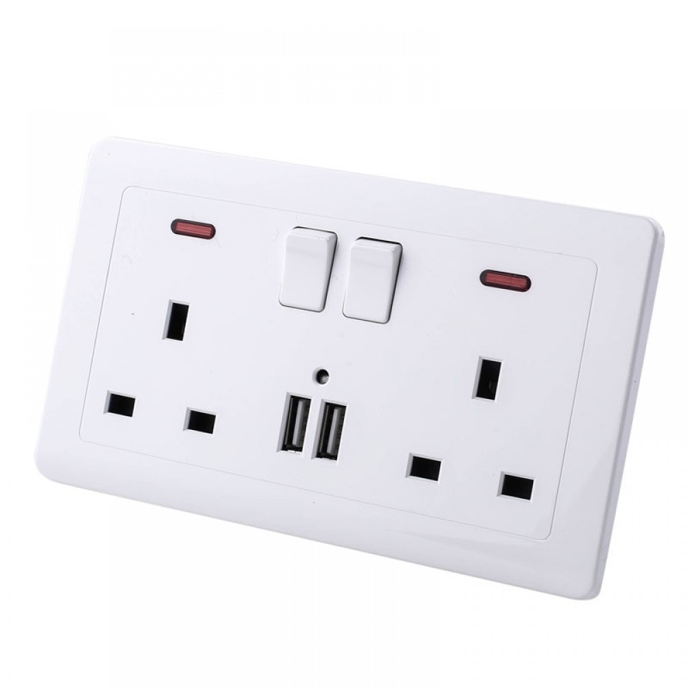 Youngable 5V 2A Electric USB Wall Charger Adapter UK Plug USB Wall Socket Power Charging Switch Outlet Plug USB Power Socket