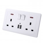 Youngable 5V 2A Electric USB Wall Charger Adapter UK Plug USB Wall Socket Power Charging Switch Outlet Plug USB Power Socket