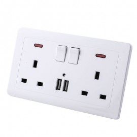 Youngable 5V 2A Electric USB Wall Charger Adapter UK Plug USB Wall Socket Power Charging Switch Outlet Plug USB Power Socket