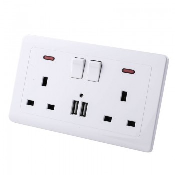 Youngable 5V 2A Electric USB Wall Charger Adapter UK Plug USB Wall Socket Power Charging Switch Outlet Plug USB Power Socket
