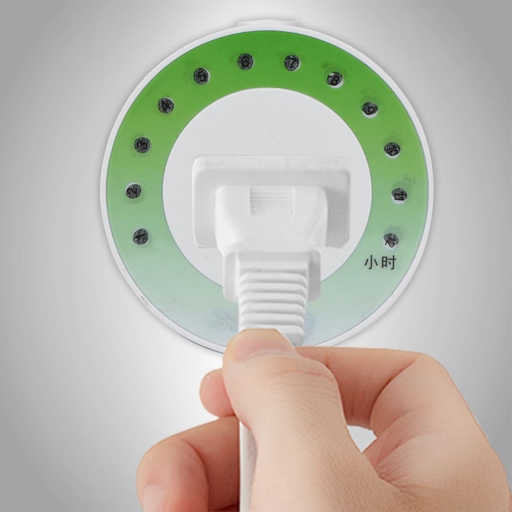 VBESTLIFE 12 Hour Mini Timer Socket Mechanical Program Timer Switch Socket Wall Outlet Energy Saveing 220V US Plug