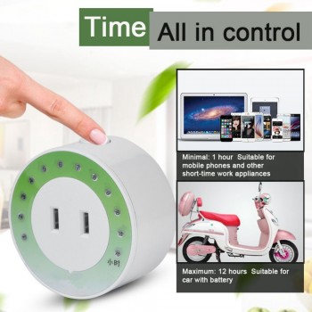 VBESTLIFE 12 Hour Mini Timer Socket Mechanical Program Timer Switch Socket Wall Outlet Energy Saveing 220V US Plug