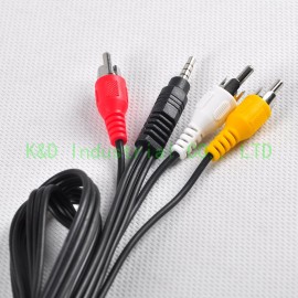 1PC 3.5mm Male to 3 RCA Adapter Jack Male Cable Stereo Audio Video AV Cord