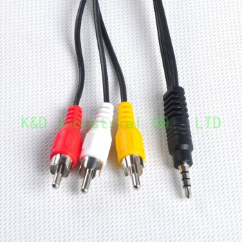 1PC 3.5mm Male to 3 RCA Adapter Jack Male Cable Stereo Audio Video AV Cord
