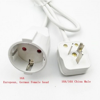 European German Standard to China Plug Socket Conversion China to EU Plug Household Appliances Power Adapter Cable Conversion