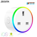 Smart WIFI Plug Outlet Socket Timer Scene Energy Saving RGB Indicator Remote Control Homekit Works with Alexa Google Home IFTTT.
