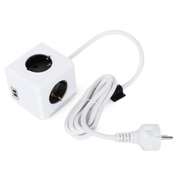 Allocacoc powercube 2 USB Ports 4 outlets extension Socket EU electric power strip smart multi plug adapter electrical converter