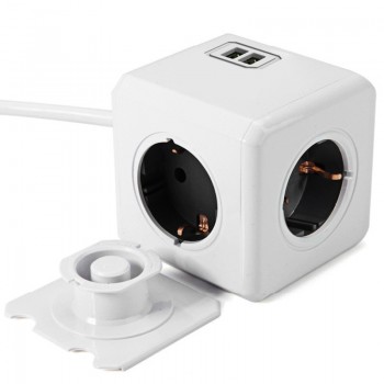 Allocacoc powercube 2 USB Ports 4 outlets extension Socket EU electric power strip smart multi plug adapter electrical converter