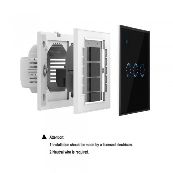 WiFi Smart Wall Light Switch Wireless Voice Control Compartible with Alexa Google Home Phone App Timer Control Glass Touch Panel