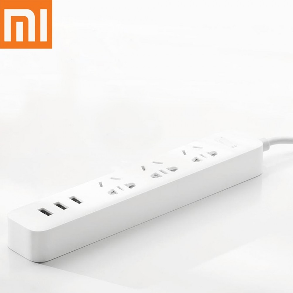 Original XiaoMi 3 Mi Smart Plug Adaptation Power Strip With 3 3 USB Extension Standard Plug 1/2A 3 Sockets For Phone Tablet PC
