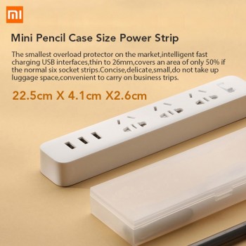 Original Xiaomi Mijia Smart Power Strip 3 Sockets + 3 2A Fast Charging USB Ports Xiaomi Xiaom MI Smart Home Black With Adapter