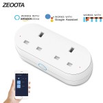 WiFi Smart Plug Outlet Dual UK Socket Plug Voice Remote Control Timer Function Homekit Compatible with Alexa,Google Home IFTTT