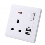 Youngable USB wall Socket UK plug usb wall outlet Port 250V Charger Socket With usb electrical outlet kitchen plug sockets