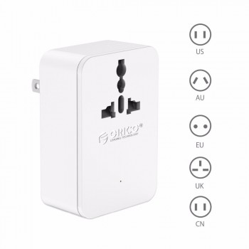ORICO  Wall Charger Adaptor  Socket plug  With 4 USB Ports 1 AC Outlet 20W Travel  converter -White