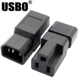 Supply Black Copper Standart IEC320 C14 male to US standard female UPS PDU APC Server power adaptor plug convert socket