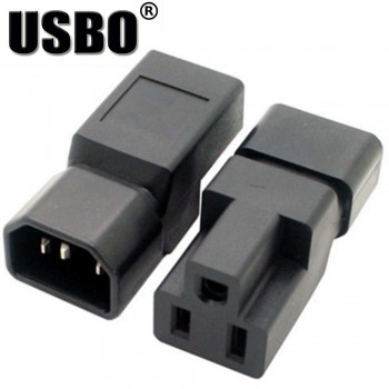 Supply Black Copper Standart IEC320 C14 male to US standard female UPS PDU APC Server power adaptor plug convert socket