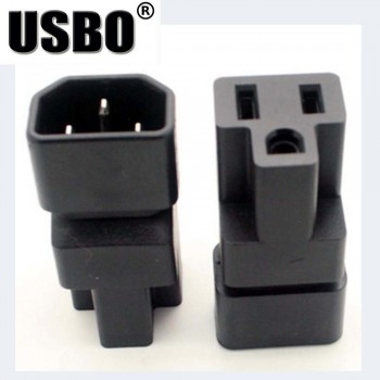 Supply Black Copper Standart IEC320 C14 male to US standard female UPS PDU APC Server power adaptor plug convert socket