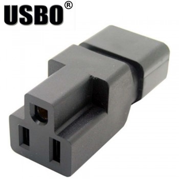 Supply Black Copper Standart IEC320 C14 male to US standard female UPS PDU APC Server power adaptor plug convert socket