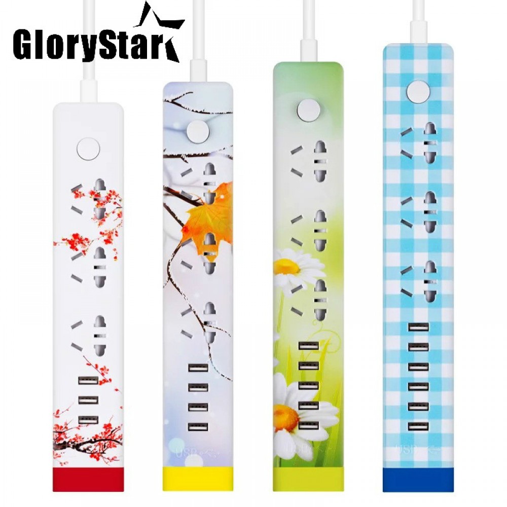 Socket climbing wall 3USB 4USB patch cord board wiring mop board board strip line household multi-function power converter 3m