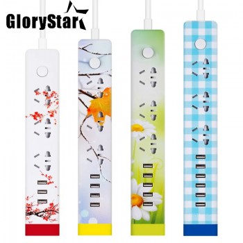 Socket climbing wall 3USB 4USB patch cord board wiring mop board board strip line household multi-function power converter 3m