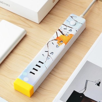Socket climbing wall 3USB 4USB patch cord board wiring mop board board strip line household multi-function power converter 3m