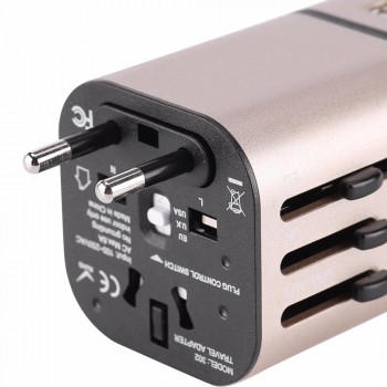 All in One Universal International Plug Adapter 2 USB Port World Travel AC Power Charger Adapter Adaptor with AU US UK EU Plug