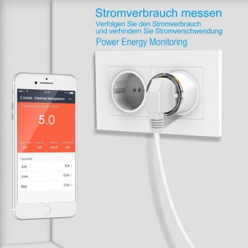 Wifi Smart Socket EU Plug Metering Version 2300W 10A Energy Monitoring Outlet Timer Switch Voice Control Work with Alexa Google