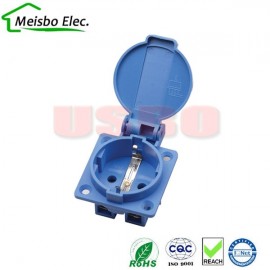 Euro 16A 250V PA66 Blue IP54 Generator Control Panel Germany industry waterproof socket EU wire connector plug 2pcs