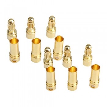 20 Pair 3.5mm Gold Plated Ball Banana Connectors RC Battery Gold