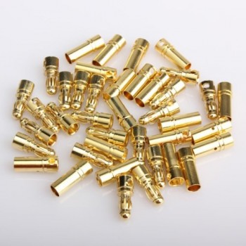 20 Pair 3.5mm Gold Plated Ball Banana Connectors RC Battery Gold