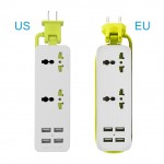 New Portable Travel Power Strip Surge Protector with 4 Smart USB Ports Multi-Port Wall Charger Desktop Hub Charger Socket GDeals