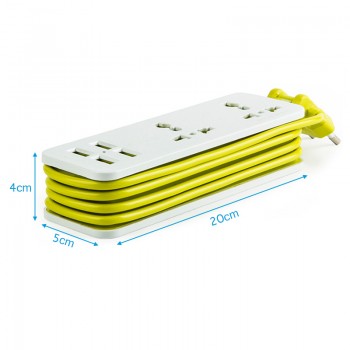 New Portable Travel Power Strip Surge Protector with 4 Smart USB Ports Multi-Port Wall Charger Desktop Hub Charger Socket GDeals
