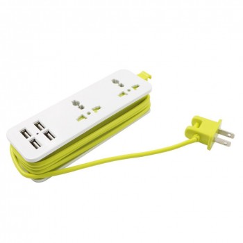New Portable Travel Power Strip Surge Protector with 4 Smart USB Ports Multi-Port Wall Charger Desktop Hub Charger Socket GDeals