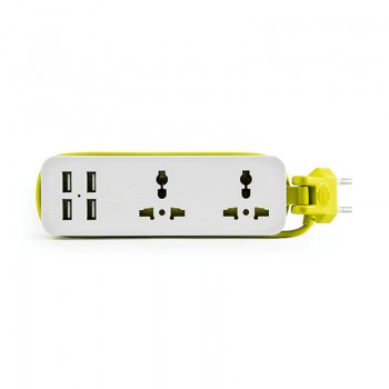 New Portable Travel Power Strip Surge Protector with 4 Smart USB Ports Multi-Port Wall Charger Desktop Hub Charger Socket GDeals