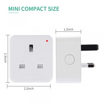 WiFi Smart Plug UK Outlet wireless Control Socket 16A Power Energy Monitoring Timer Switch Voice Control Works with Alexa Google