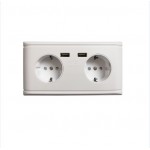 New High Quality Multifunction 16A Wall Charger Adapter EU Plug Socket Power Outlet Panel Dual USB Port