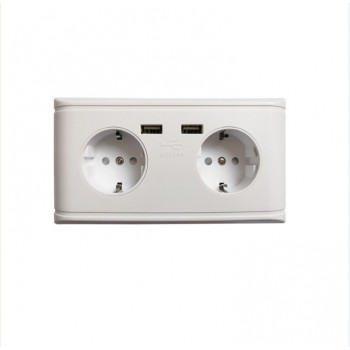 New High Quality Multifunction 16A Wall Charger Adapter EU Plug Socket Power Outlet Panel Dual USB Port